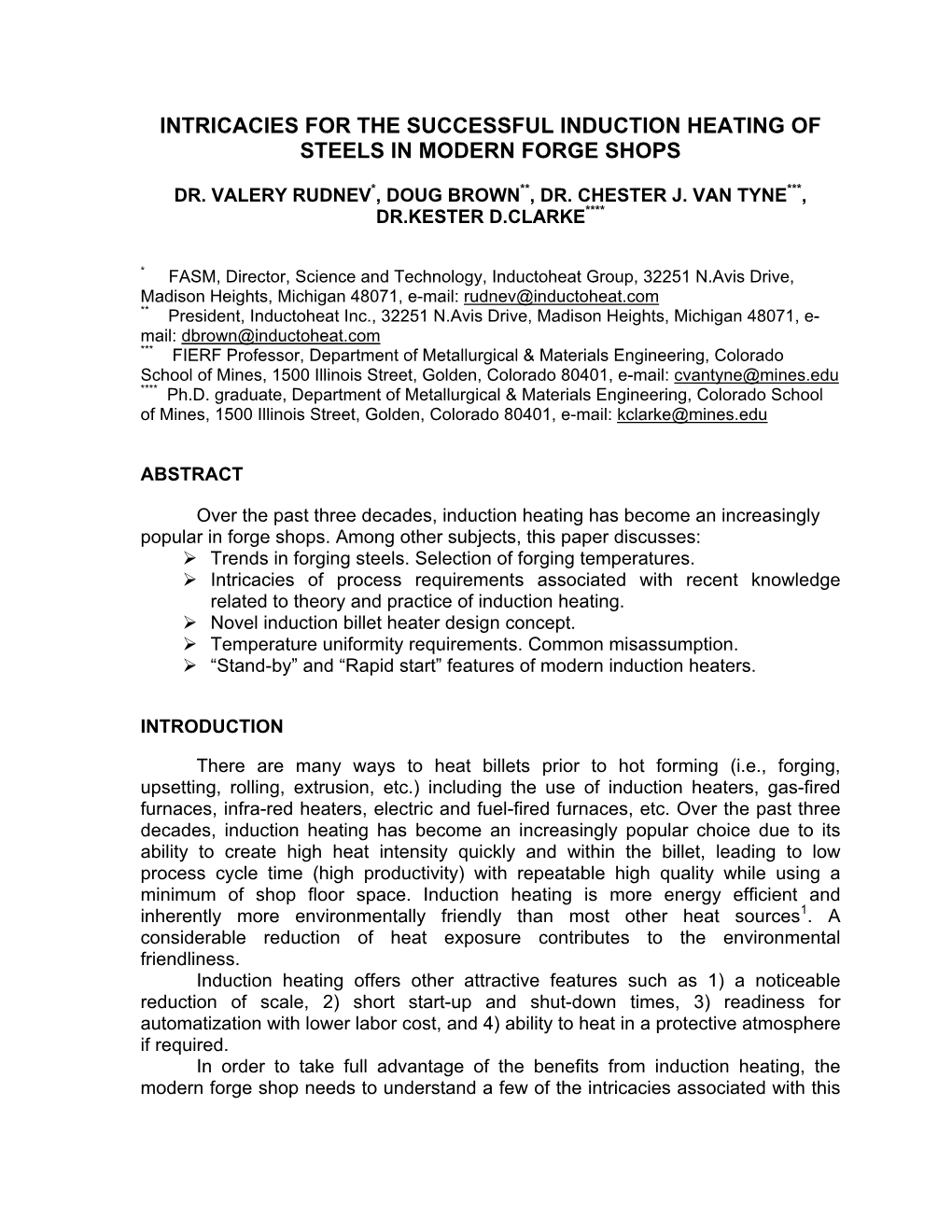 Intricacies for the Successful Induction Heating of Steels in Modern Forge Shops