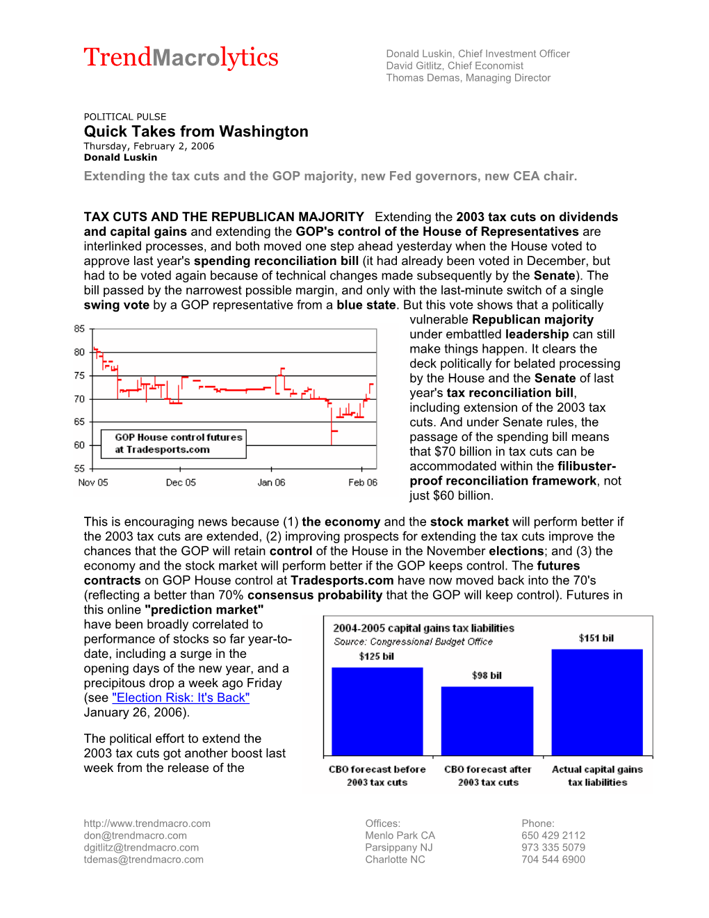 Trendmacrolytics David Gitlitz, Chief Economist Thomas Demas, Managing Director