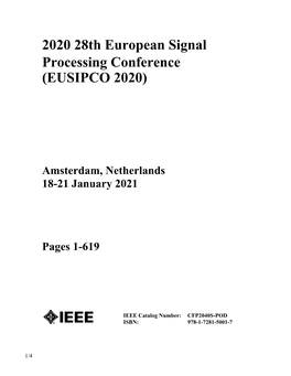 2020 28Th European Signal Processing Conference