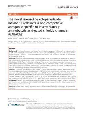 The Novel Isoxazoline Ectoparasiticide Lotilaner (Credelio™): a Non-Competitive Antagonist Specific to Invertebrates Γ-Aminob