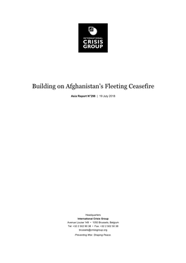Building on Afghanistan's Fleeting Ceasefire