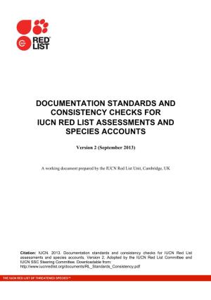 Documentation Instructions and Consistency Checks for IUCN Red