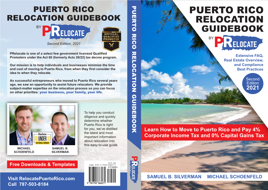 PUERTO RICO RELOCATION GUIDEBOOK PUERTO RICO PUERTO RICO RELOCATION GUIDEBOOK RELOCATION by ELOCATE GUIDEBOOK by Second Edition, 2021 ELOCATE