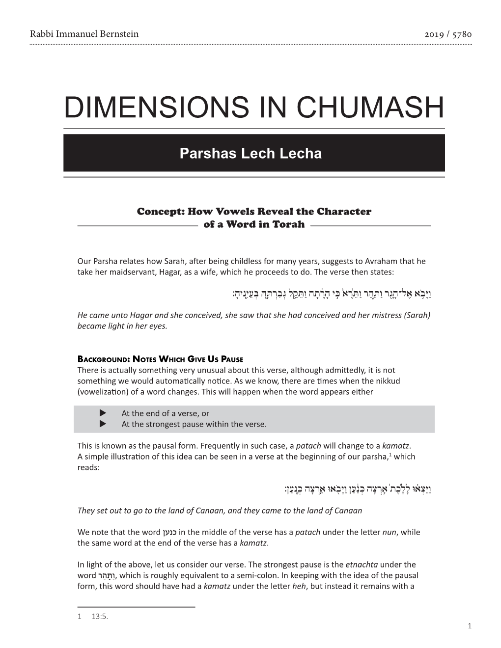 Dimensions in Chumash