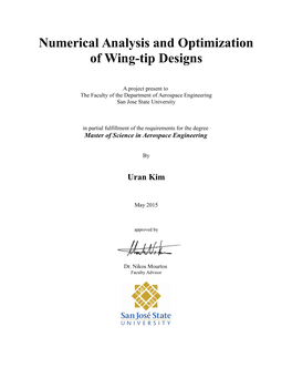 Numerical Analysis and Optimization of Wing-Tip Designs