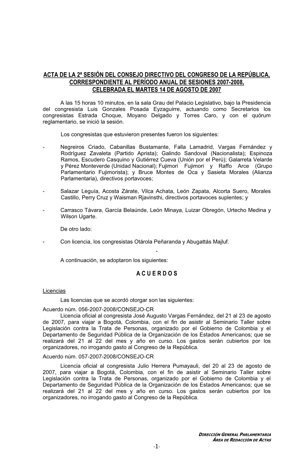 Acta De La 2ª Sesión Del Consejo Directivo Del