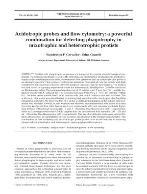 Acidotropic Probes and Flow Cytometry: a Powerful Combination for Detecting Phagotrophy in Mixotrophic and Heterotrophic Protists