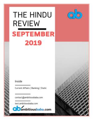 The Hindu Review September Month 2019