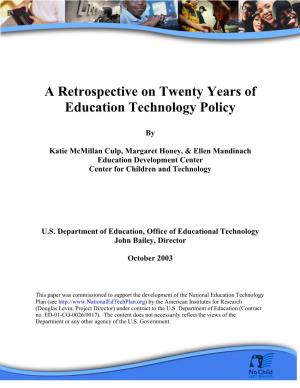 Twenty Years of Education Technology Policy (PDF)