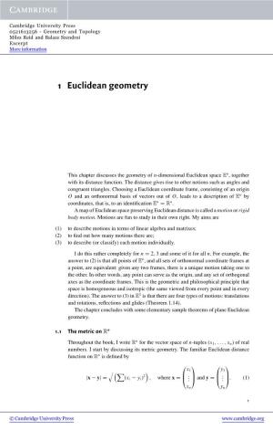 1 Euclidean Geometry