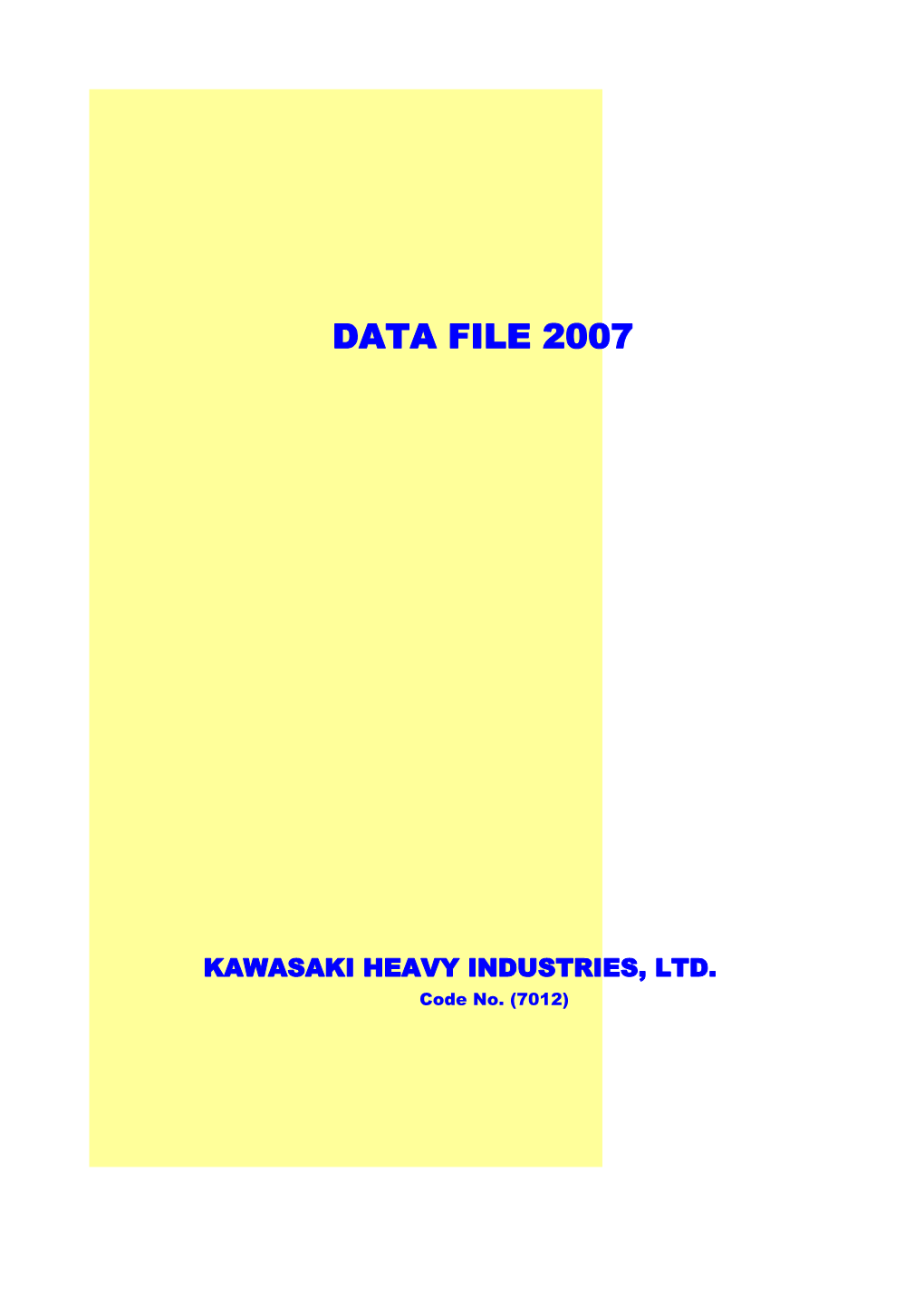 Data File 2007