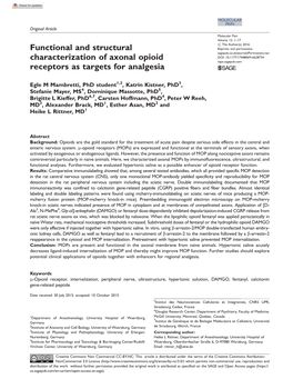 Functional and Structural Characterization of Axonal Opioid