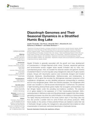 Diazotroph Genomes and Their Seasonal Dynamics in a Stratified