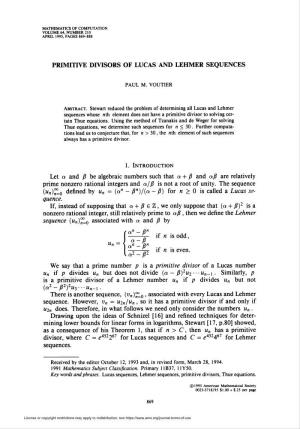 Primitive Divisors of Lucas and Lehmer Sequences