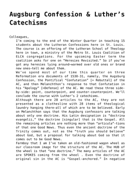 Augsburg Confession & Luther's Catechisms