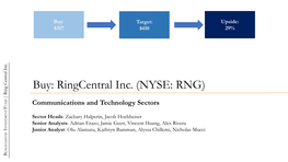 Buy: Ringcentral Inc. (NYSE: RNG)
