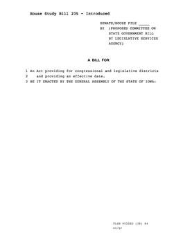 House Study Bill 235 - Introduced