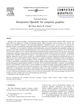 Interpretive Opengl for Computer Graphics Bo Chen, Harry H