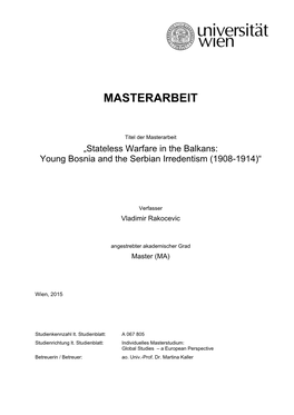 Young Bosnia and the Serbian Irredentism (1908-1914)“