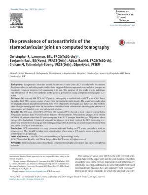 The Prevalence of Osteoarthritis of the Sternoclavicular Joint on Computed Tomography