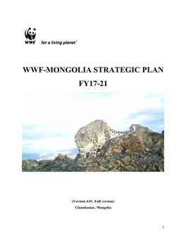 Wwf-Mongolia Strategic Plan Fy17-21