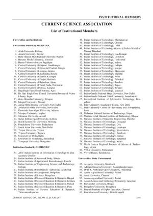 List of Institutional Members
