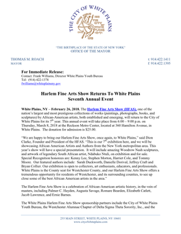 Harlem Fine Arts Show Returns to White Plains Seventh Annual Event