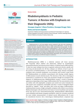 Rhabdomyoblasts in Pediatric Tumors: a Review with Emphasis on Their Diagnostic Utility