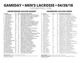 Gameday • Men's Lacrosse • 04/28/18