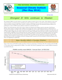 Seasonal Climate Outlook (Mar-May 2016)