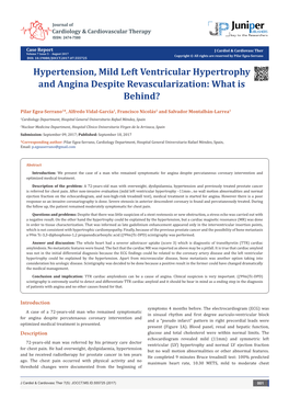 Hypertension, Mild Left Ventricular Hypertrophy and Angina Despite Revascularization: What Is Behind?