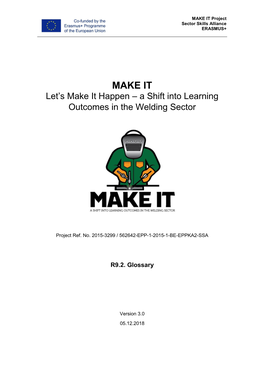 Let's Make It Happen – a Shift Into Learning Outcomes in the Welding