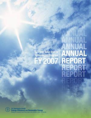 DOE Solar Energy Technologies Program FY 2007 Annual Report