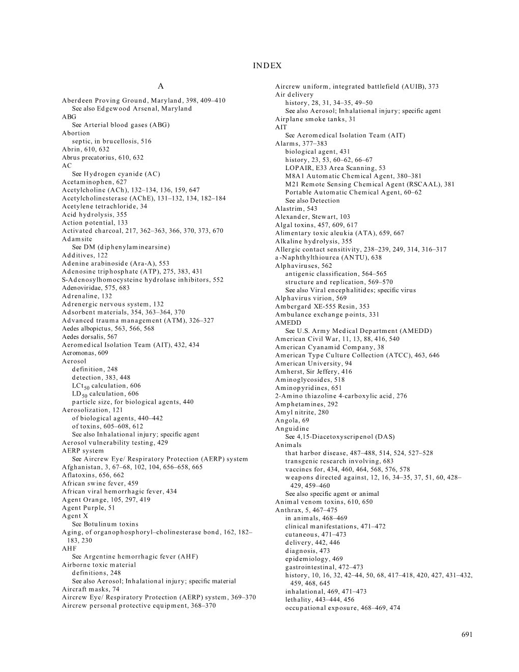 Medical Aspects of Chemical and Biological Warfare, Index