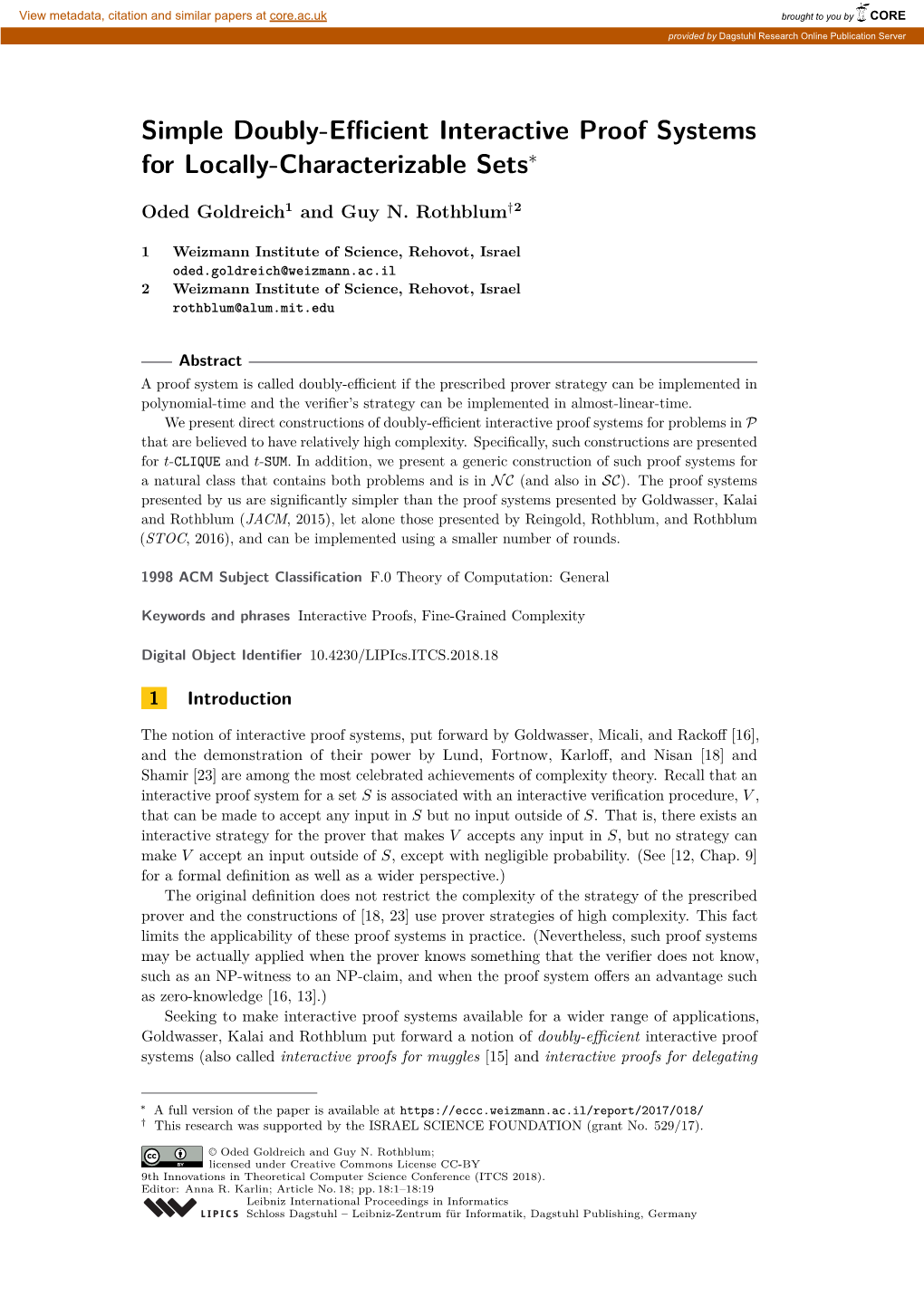 Simple Doubly-Efficient Interactive Proof Systems for Locally-Characterizable Sets