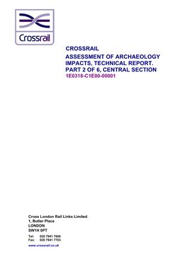 Crossrail Assessment of Archaeology Impacts, Technical Report