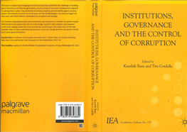 6 Why Is Italy Disproportionally Corrupt?: a Conjecture� 135 Unlikely to Subvert the Ranking in Any Drastic Way