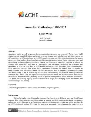 Anarchist Gatherings 1986-2017