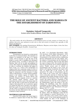 The Role of Ancient Bacteria and Margia in the Establishment of Zardustiya