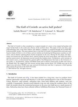 The Gulf of Corinth: an Active Half Graben?