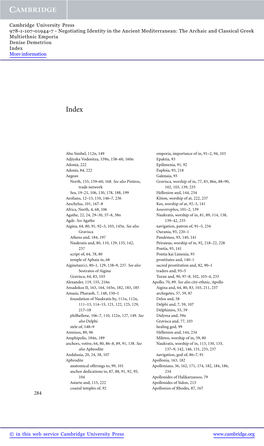 Negotiating Identity in the Ancient Mediterranean: the Archaic and Classical Greek Multiethnic Emporia Denise Demetriou Index More Information