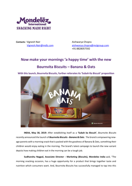 With the New Bournvita Biscuits – Banana & Oats