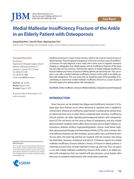 Medial Malleolar Insufficiency Fracture of the Ankle in an Elderly Patient with Osteoporosis