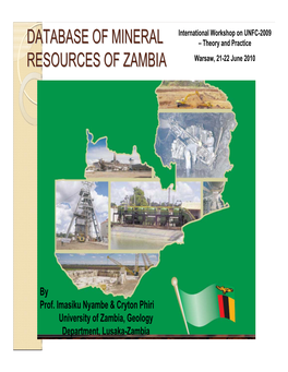 Database of Mineral Resources of Zambia