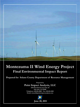 Montezuma II Wind Energy Project Final Environmental Impact Report