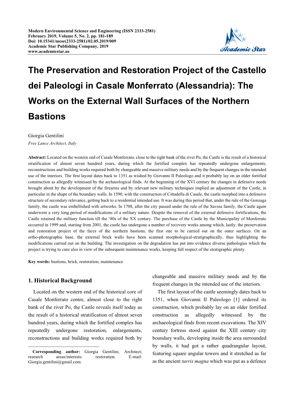 The Preservation and Restoration