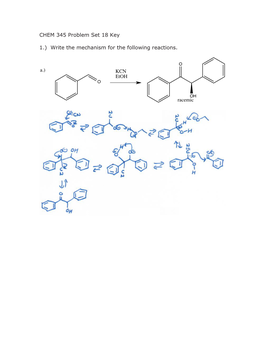 CHEM 345 Problem Set 18 Key 1.) Write the Mechanism for The