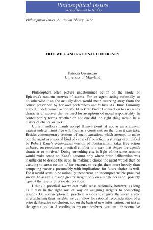 Free Will and Rational Coherency