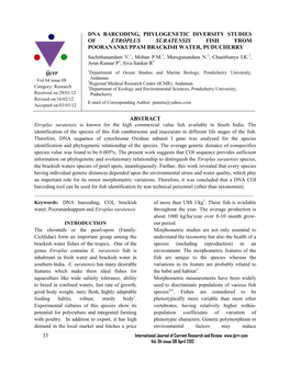 33 Abstract Dna Barcoding, Phylogenetic Diversity