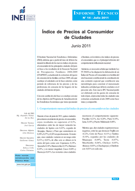 Índice De Precios Al Consumidor De Ciudades